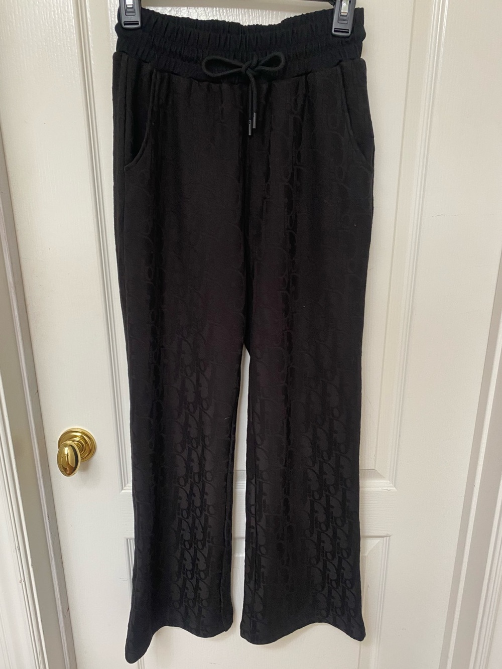 Dior Black Wide-Leg Monogram Lounge Pants